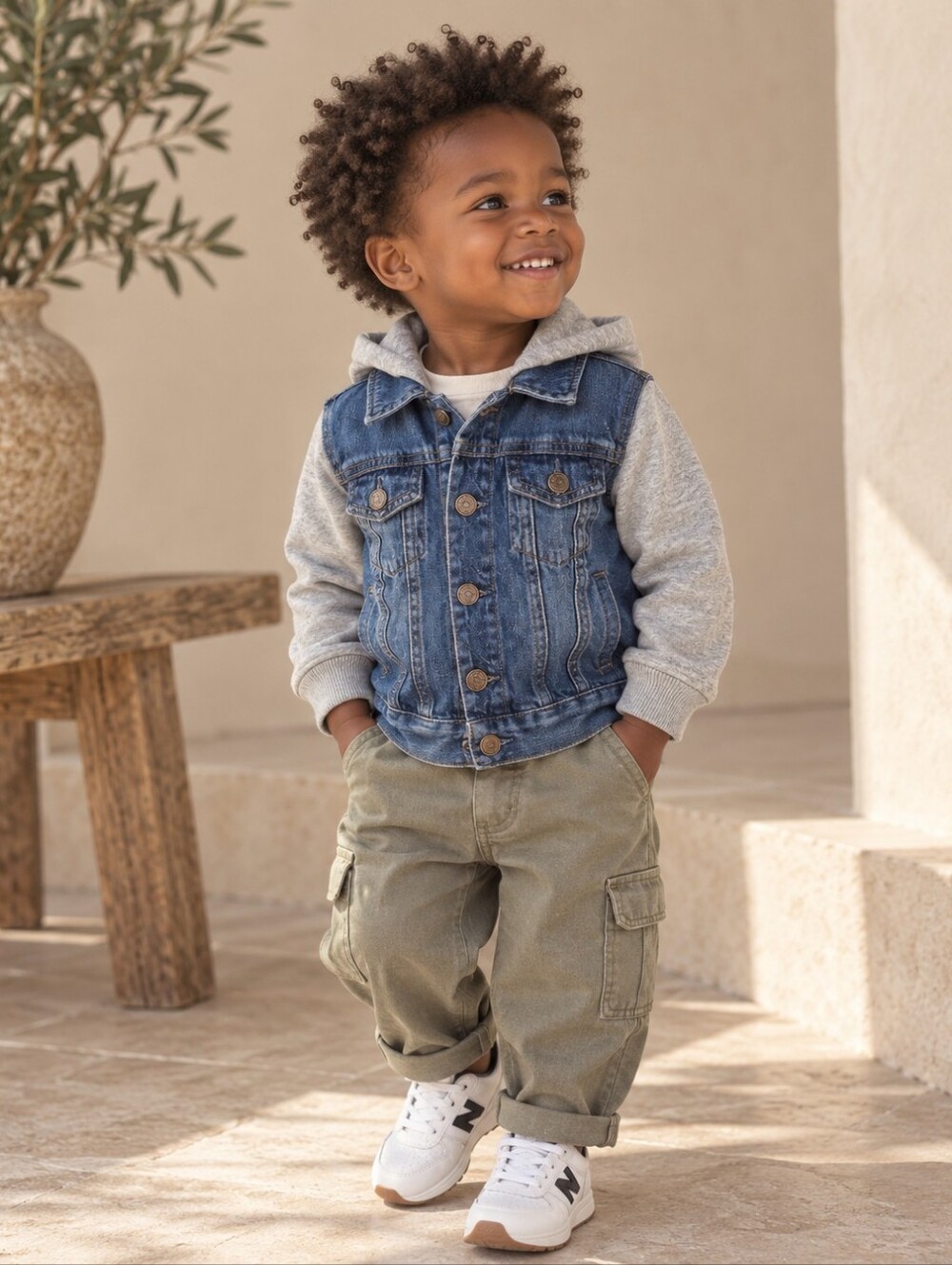 Baby Gap Denim Jacket 18-24M Hooded Jean Jacket Boys Girls Y2K